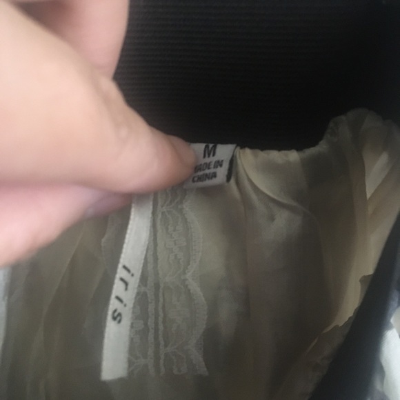 Iris Cream and Purple Flower flare Skirt - Picture 6 of 6